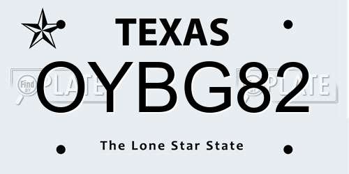 OYBG82 Texas License Plate