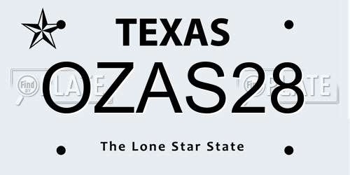 OZAS28 Texas License Plate