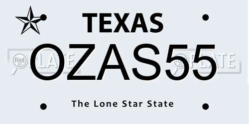 OZAS55 Texas License Plate