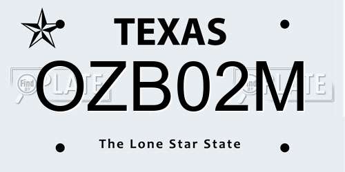 OZB02M Texas License Plate