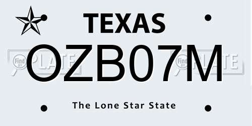 OZB07M Texas License Plate