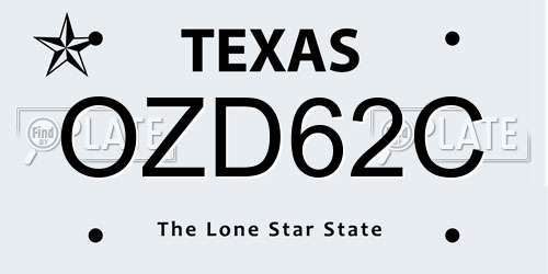 OZD62C Texas License Plate