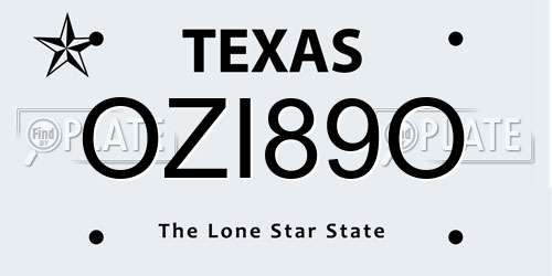 OZI89O Texas License Plate