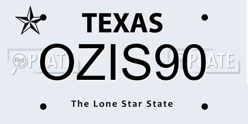OZIS90 Texas License Plate