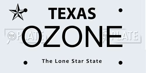 OZONE Texas License Plate