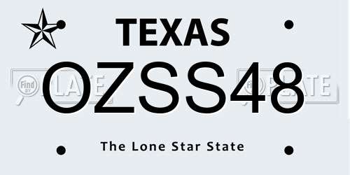 OZSS48 Texas License Plate