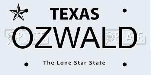 OZWALD Texas License Plate