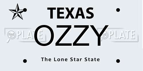 OZZY Texas License Plate