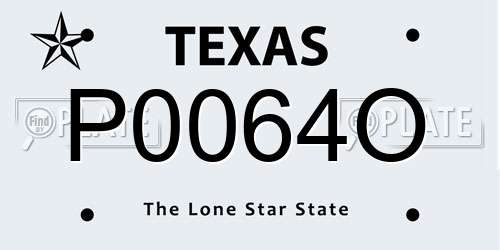 P0064O Texas License Plate