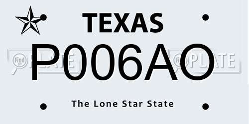 P006AO Texas License Plate