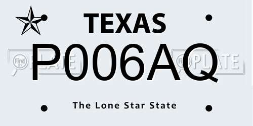 P006AQ Texas License Plate