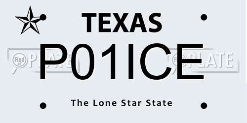 P01ICE Texas License Plate