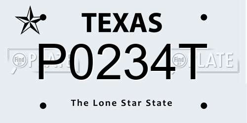 P0234T Texas License Plate