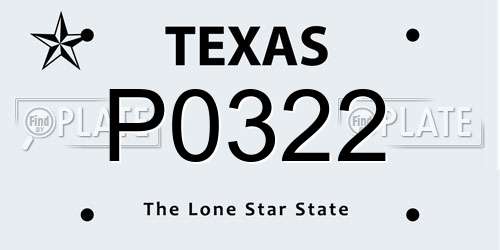 P0322 Texas License Plate