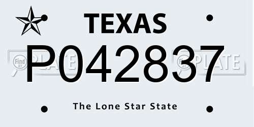 P042837 Texas License Plate