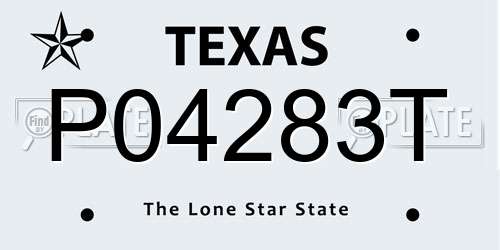 P04283T Texas License Plate