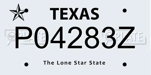 P04283Z Texas License Plate