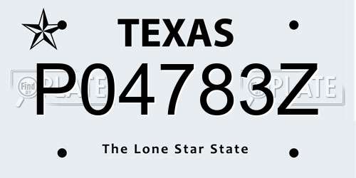 P04783Z Texas License Plate