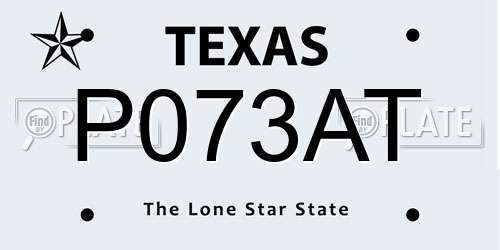 P073AT Texas License Plate