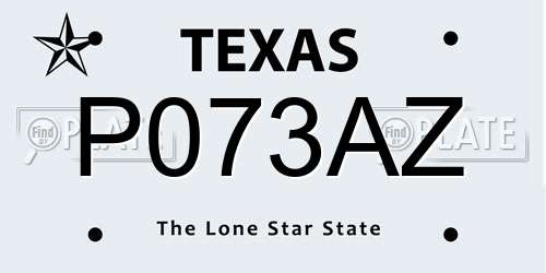 P073AZ Texas License Plate