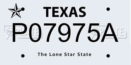 P07975A Texas License Plate