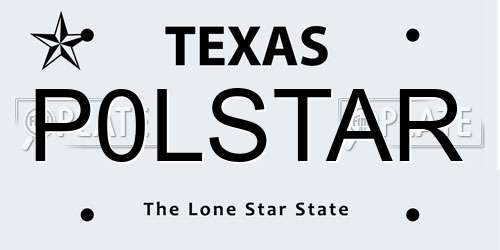 P0LSTAR Texas License Plate