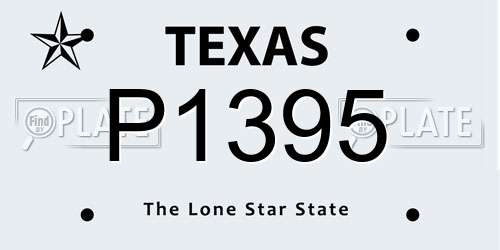 P1395 Texas License Plate