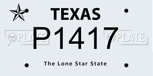 P1417 Texas License Plate