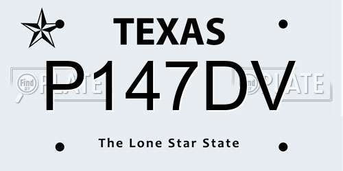 P147DV Texas License Plate