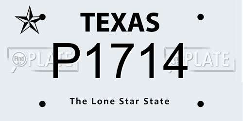 P1714 Texas License Plate
