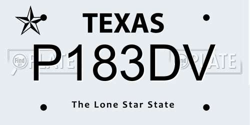 P183DV Texas License Plate