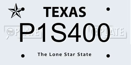P1S400 Texas License Plate
