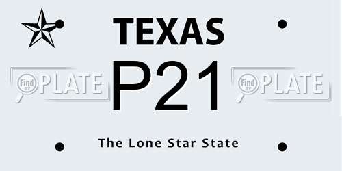 P21 Texas License Plate