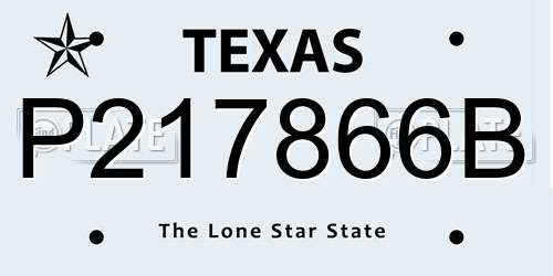 P217866B Texas License Plate