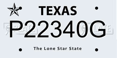 P22340G Texas License Plate