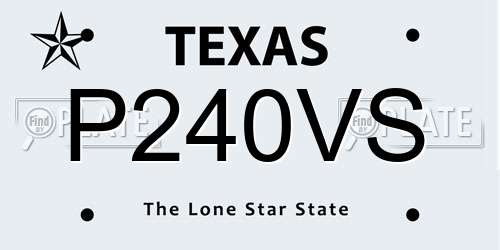 P240VS Texas License Plate