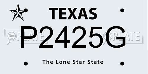 P2425G Texas License Plate