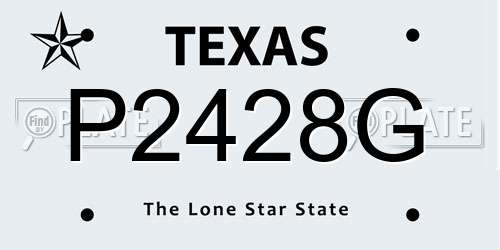 P2428G Texas License Plate