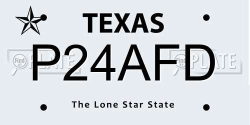 P24AFD Texas License Plate