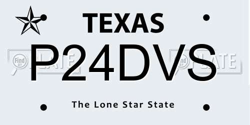 P24DVS Texas License Plate