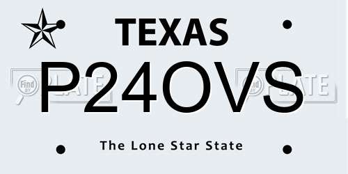 P24OVS Texas License Plate