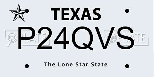 P24QVS Texas License Plate