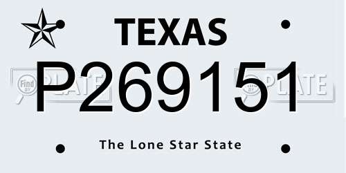 P269151 Texas License Plate