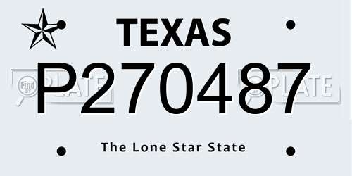P270487 Texas License Plate