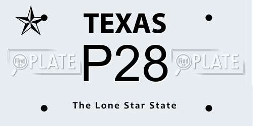 P28 Texas License Plate