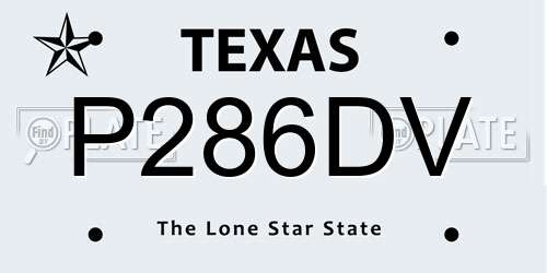 P286DV Texas License Plate