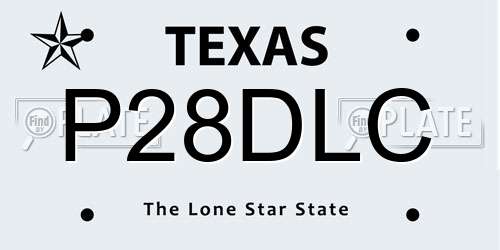 P28DLC Texas License Plate