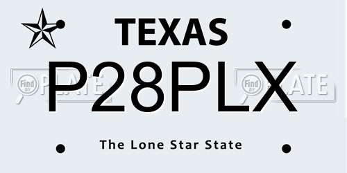 P28PLX Texas License Plate