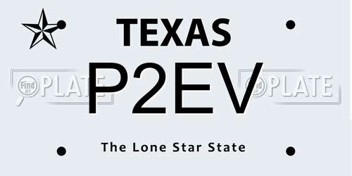 P2EV Texas License Plate