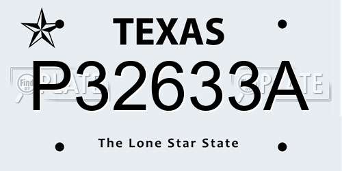 P32633A Texas License Plate